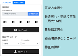 録画映像 再生・ダウンロードパネル